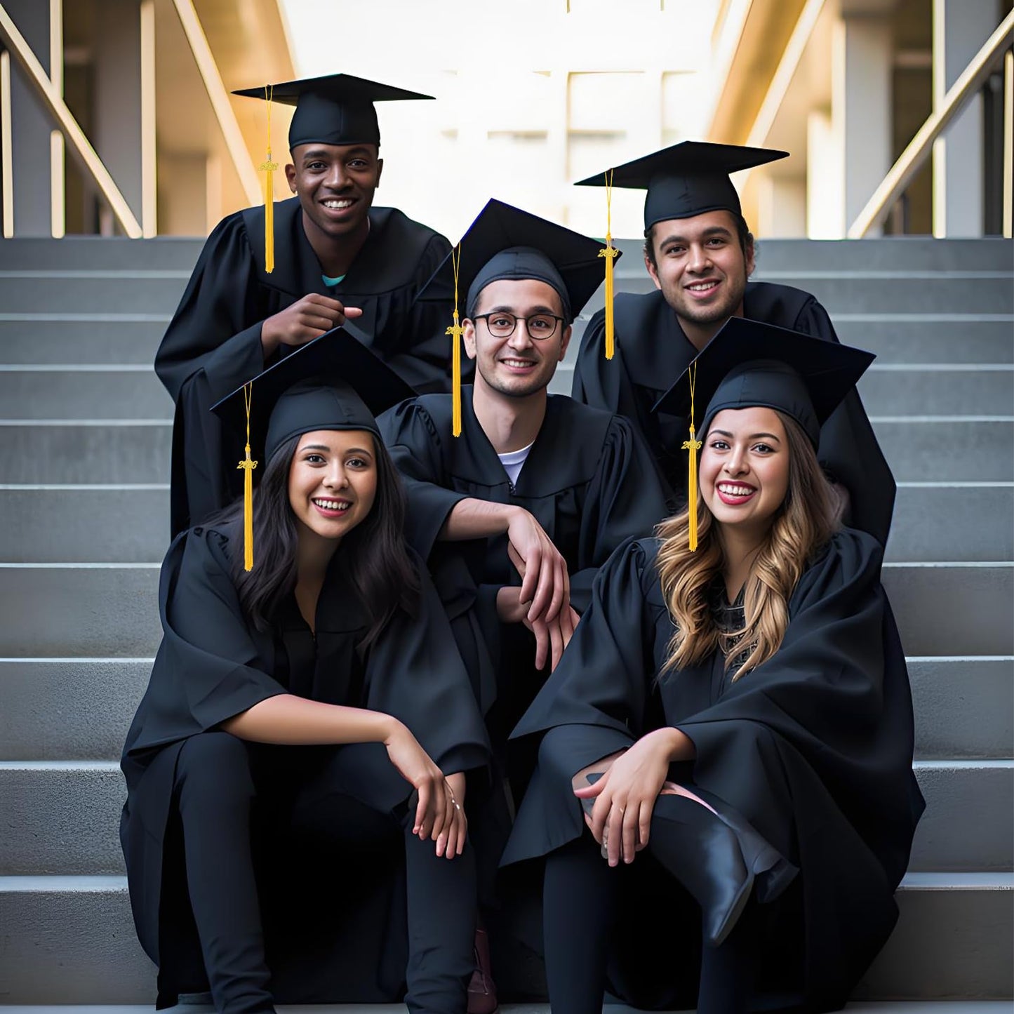 2026 Tassel Graduation, Black and Gold Graduation Tassel, 2026 Graduations Cap Tassels, Gradutate Cap Tassels with 2026 Year Gold Charms for Grad Cap Hat Ceremonies Memorial Graduations Decorations BST220