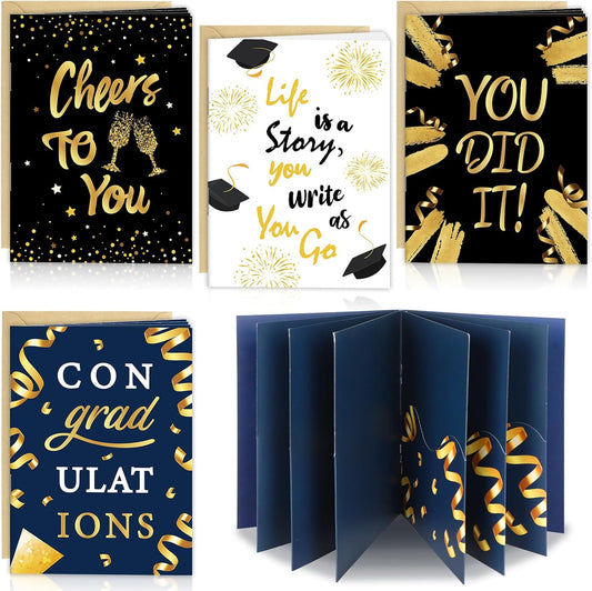 4 Sets Graduation Gift Card Book, Congrats Grad Money Holder Cards with Envelopes, Graduation Gift Card Booklet Organizer for Class of 2026, Students, Friends BST326L