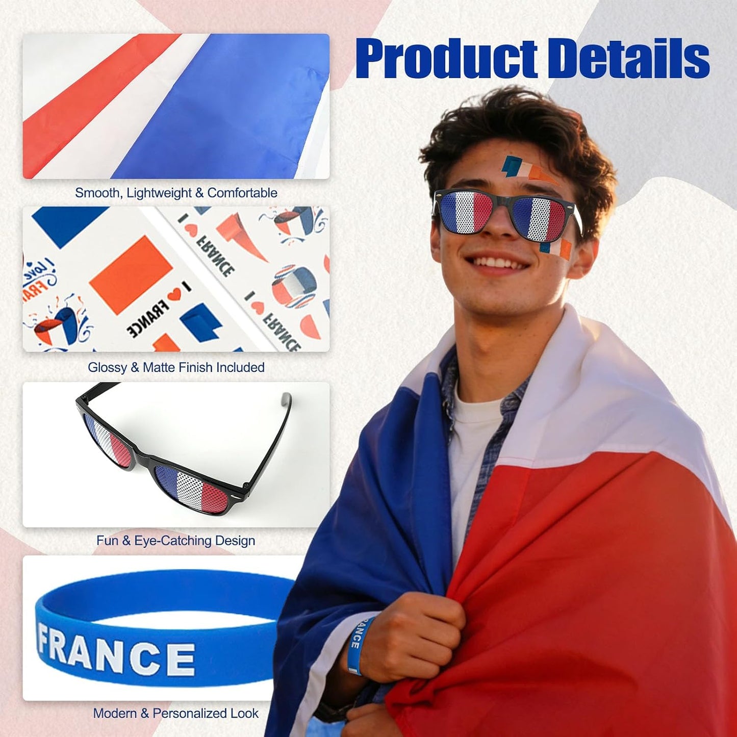 World Cup 2026 Fan Accessories with Large 3x5 ft Flag, Match Tracker Poster, Stickers, Cheering Sticks, Clapper & Scarf, World Cup Decorations Fan kit for Soccer Watch Party, Stadium and Home Cheering BST202