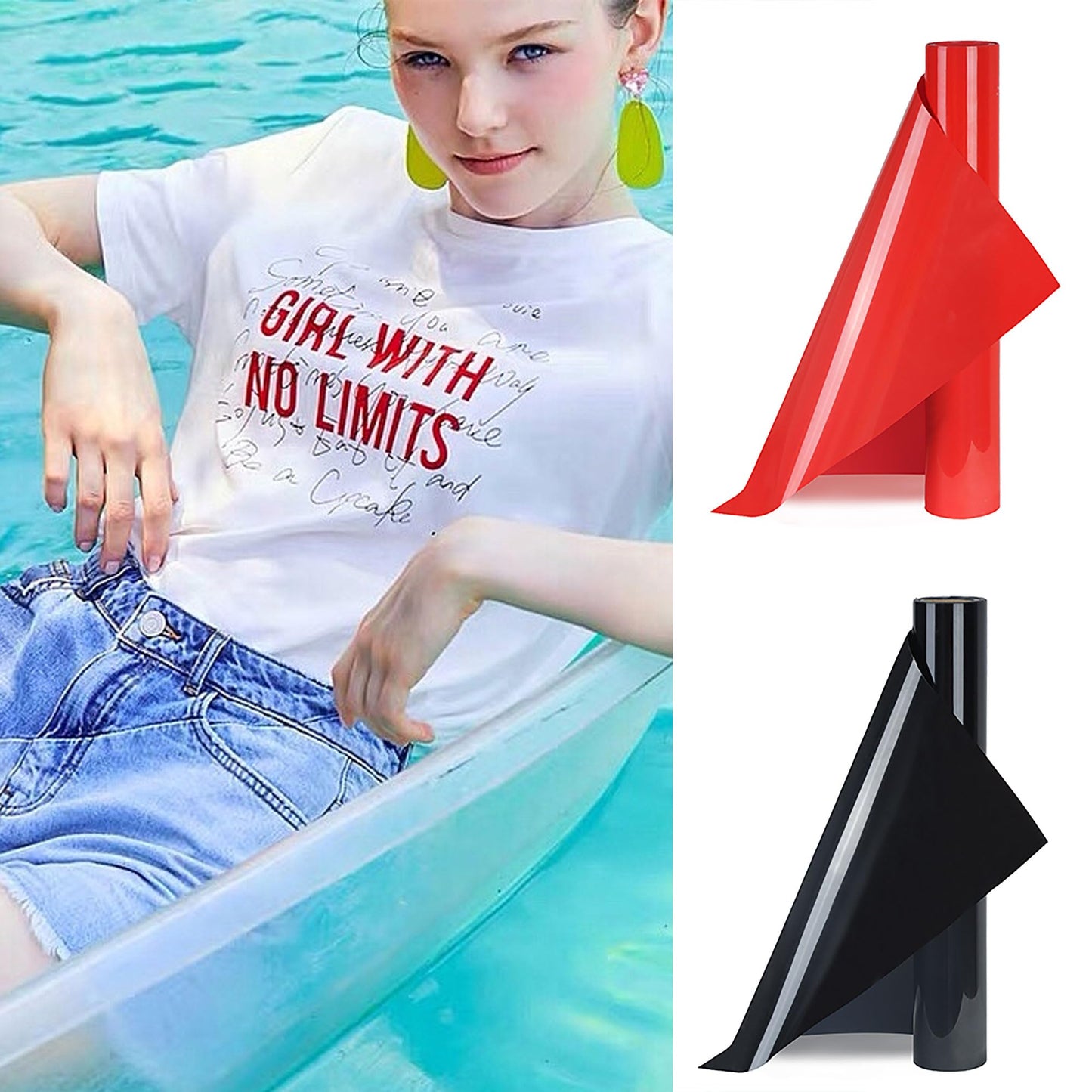 Golden Heat Transfer Vinyl Rolls 12 Inch by 12feet Roll HTV Iron on Vinyl DIY for T-Shirt Easy to Cut & Weed for Heat Vinyl Design Glossy (12Ft, Golden) WN420