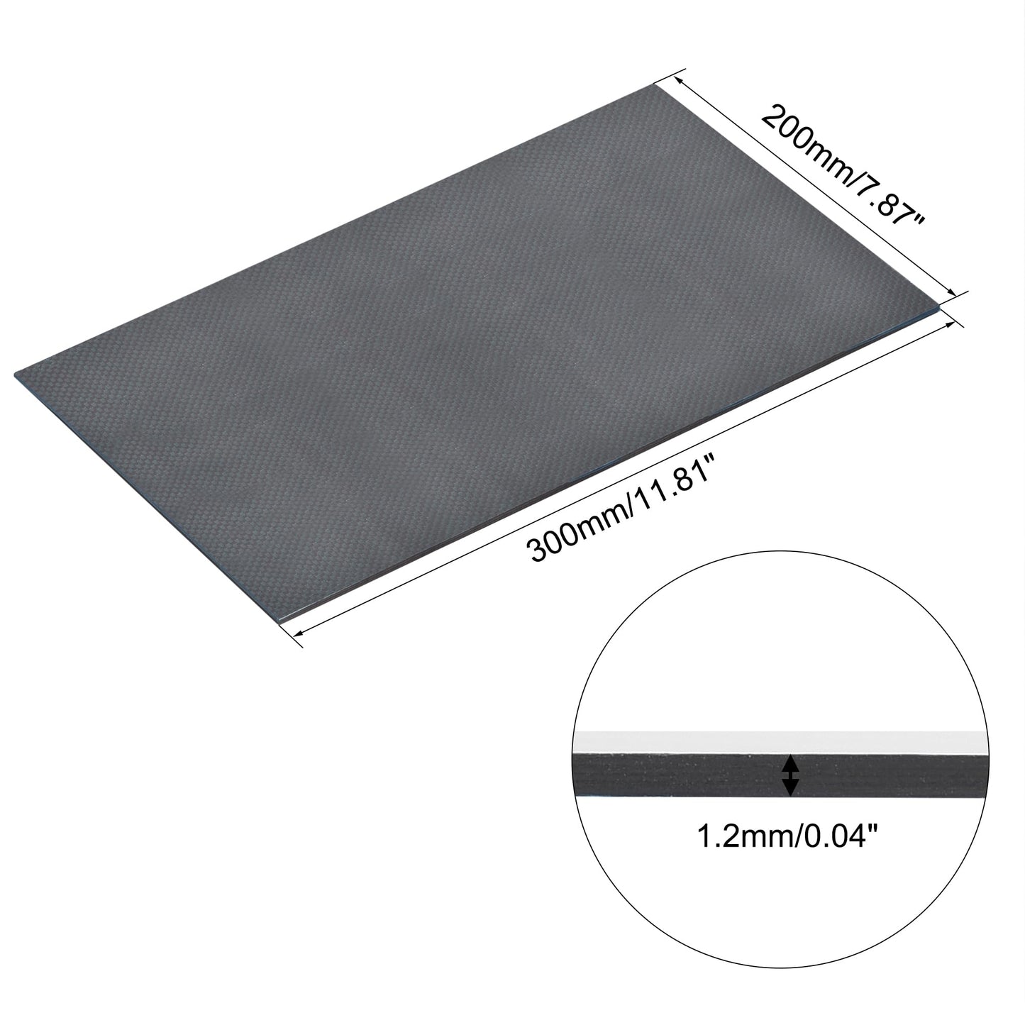 uxcell Carbon Fiber Plate Panel Sheets 250mm x 200mm x 0.5mm Laminate Plate Carbon Fiber Board (Plain Glossy) WN420