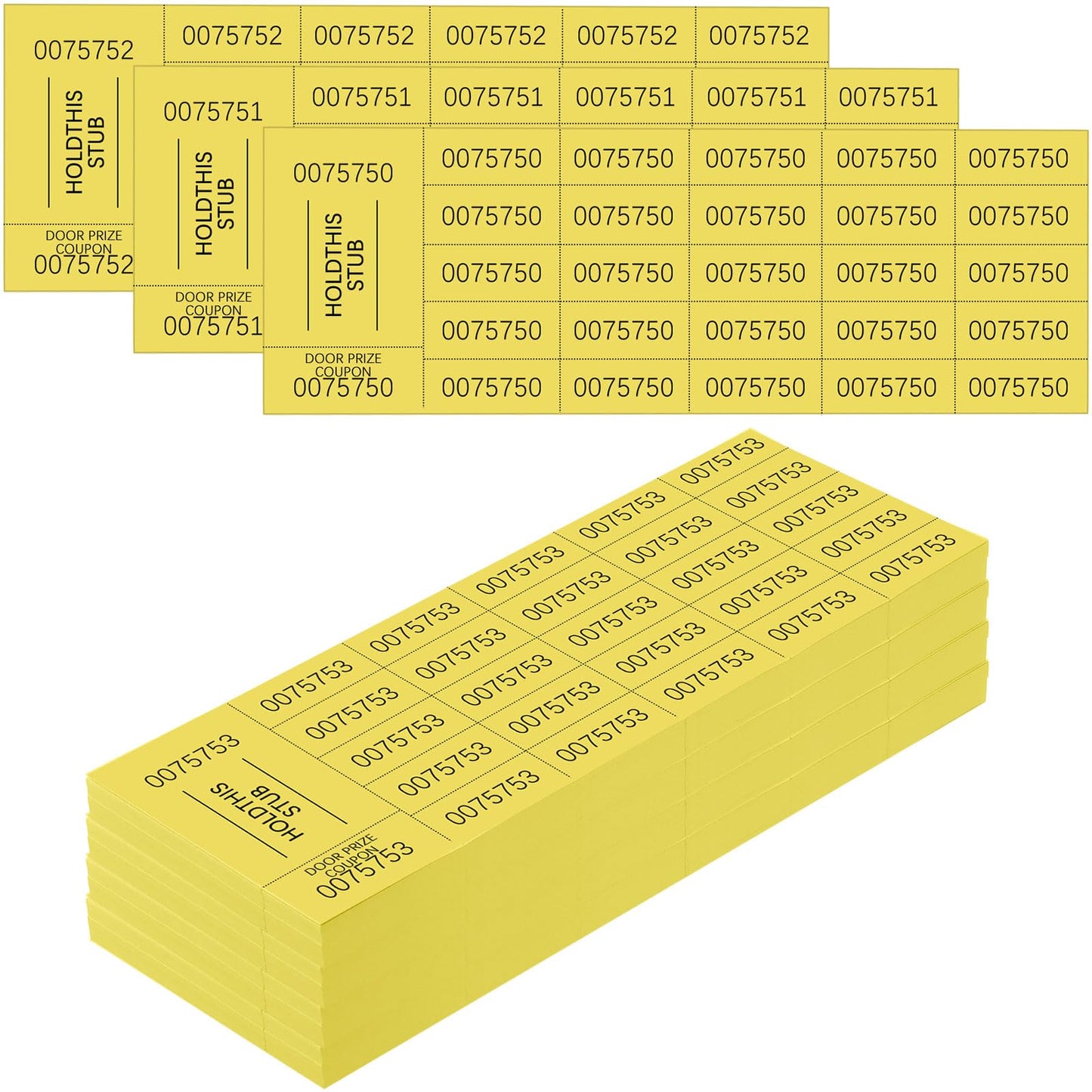 Kosiz 504 Sheets 25 Bid Raffle Ticket with Different Numbers Per Sheet Chinese Auction Tickets for Events Church Basket Auction Silent (Light Green)