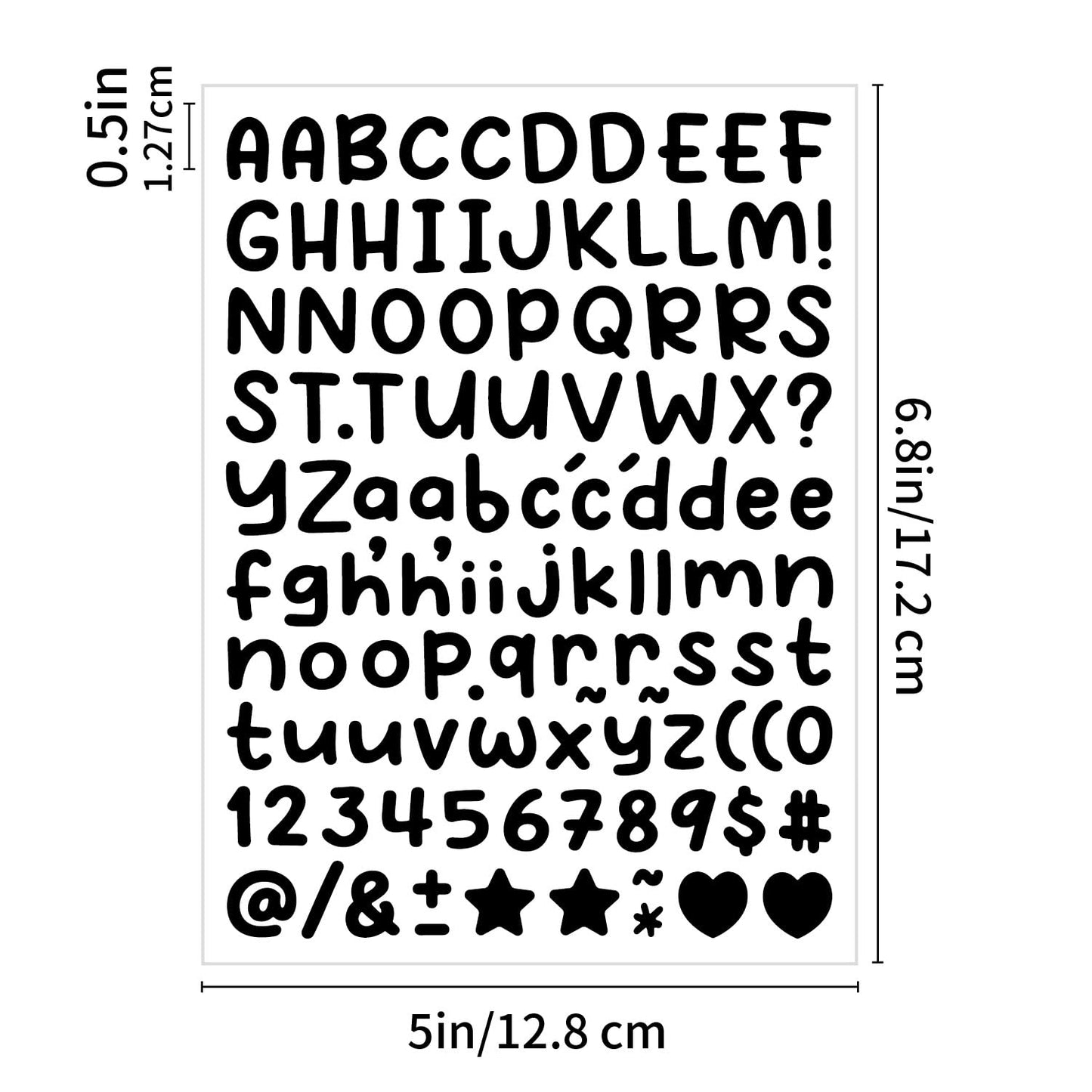 10 Sheets 0.5 Inch Letter Stickers, 1540 Alphabet and Number Labels for Students, Teachers, Journals, Cups, Notebooks, Folders, DIY School Projects, Bullet Planners, Arts and Crafts BST220