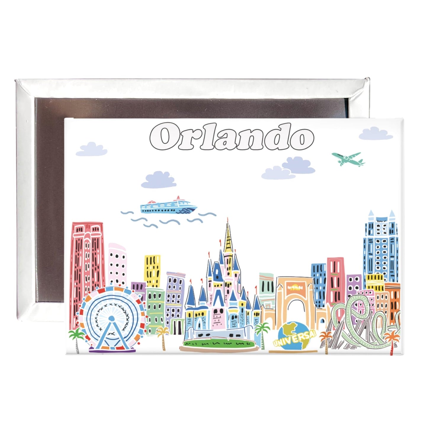 City Themed Artwork Magnet Collection by Beary Blu - Designed in The USA, Collectible Souvenirs Gifts 2.5" x 3.5" (Dallas) BST220