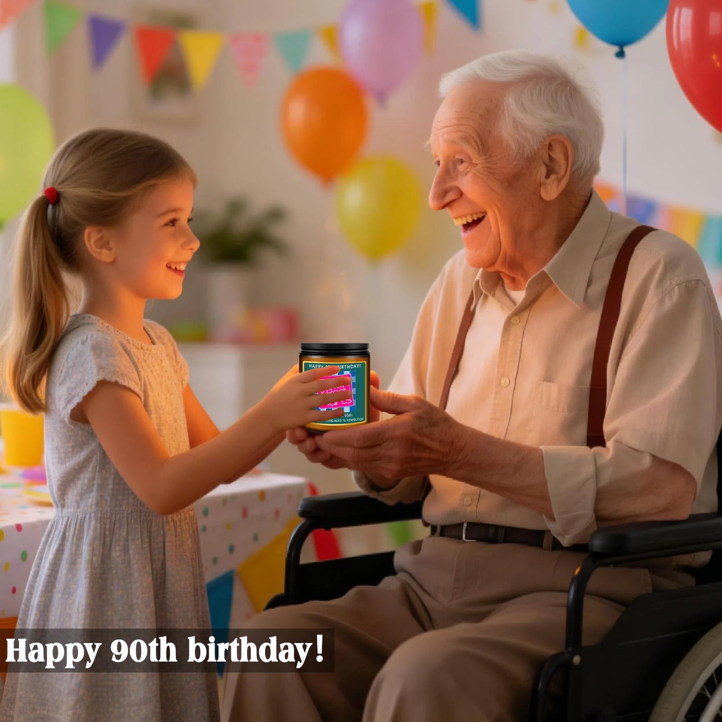 Happy 80th Birthday Decorations Gifts for Women Men, 80th Birthday Candles for Her Him, Funny 80 Years Old Ideas- Lavender Scented Candle BST326L