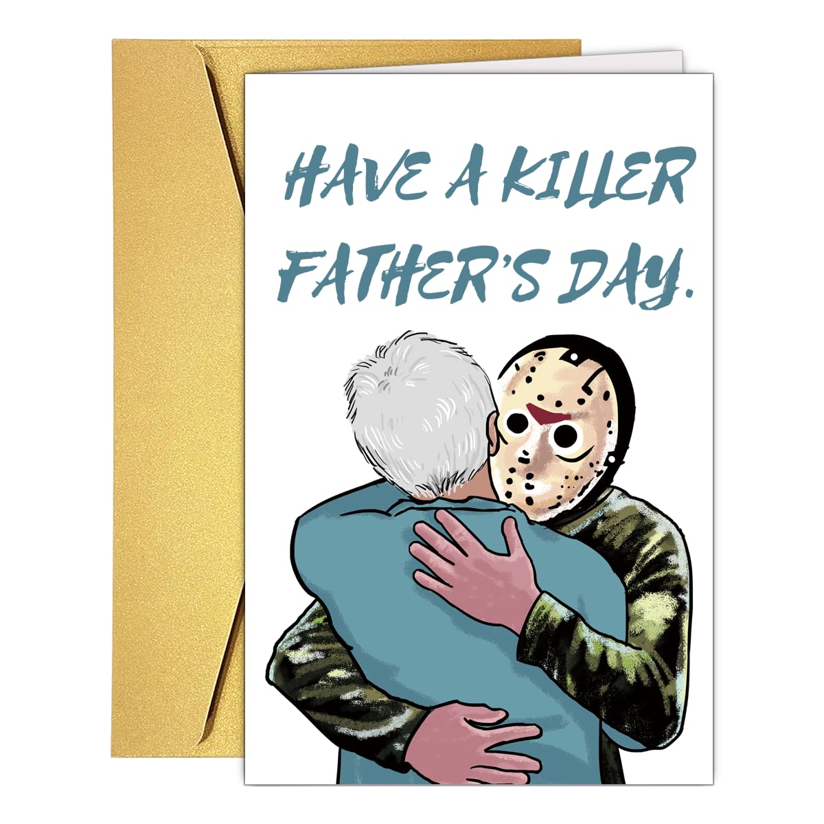Funny Fathers Day Card for Dad Stepdad Bonus Dad Husband Grandpa, Humorous Happy Father's Day Card Gift from Son Daughter Grandson Granddaughter, Unique Fathers Day Card for Him BST202
