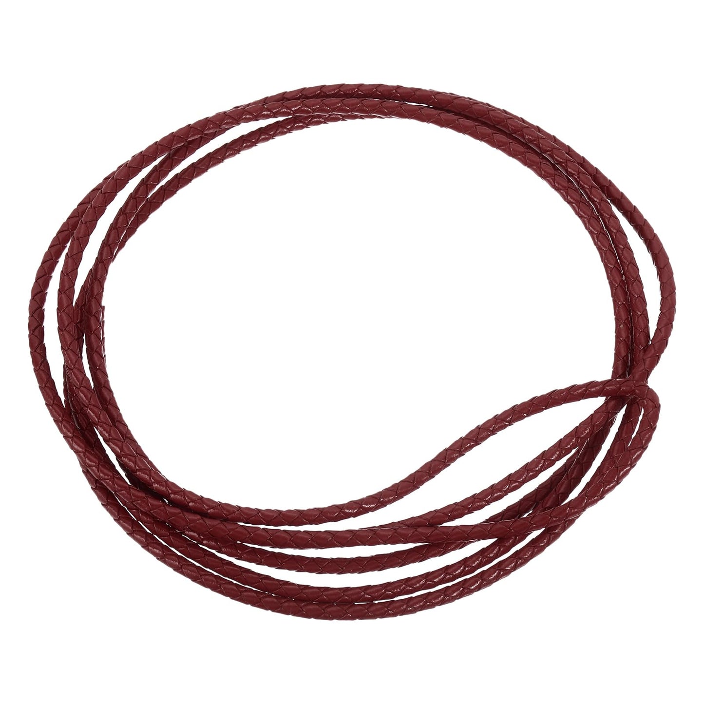 uxcell Leather Cord, 2.2 Yards 4mm Dia Braided String Strip for Purse Handbag Shoelace DIY Crafts Bracelet Making, Yellow BST326L