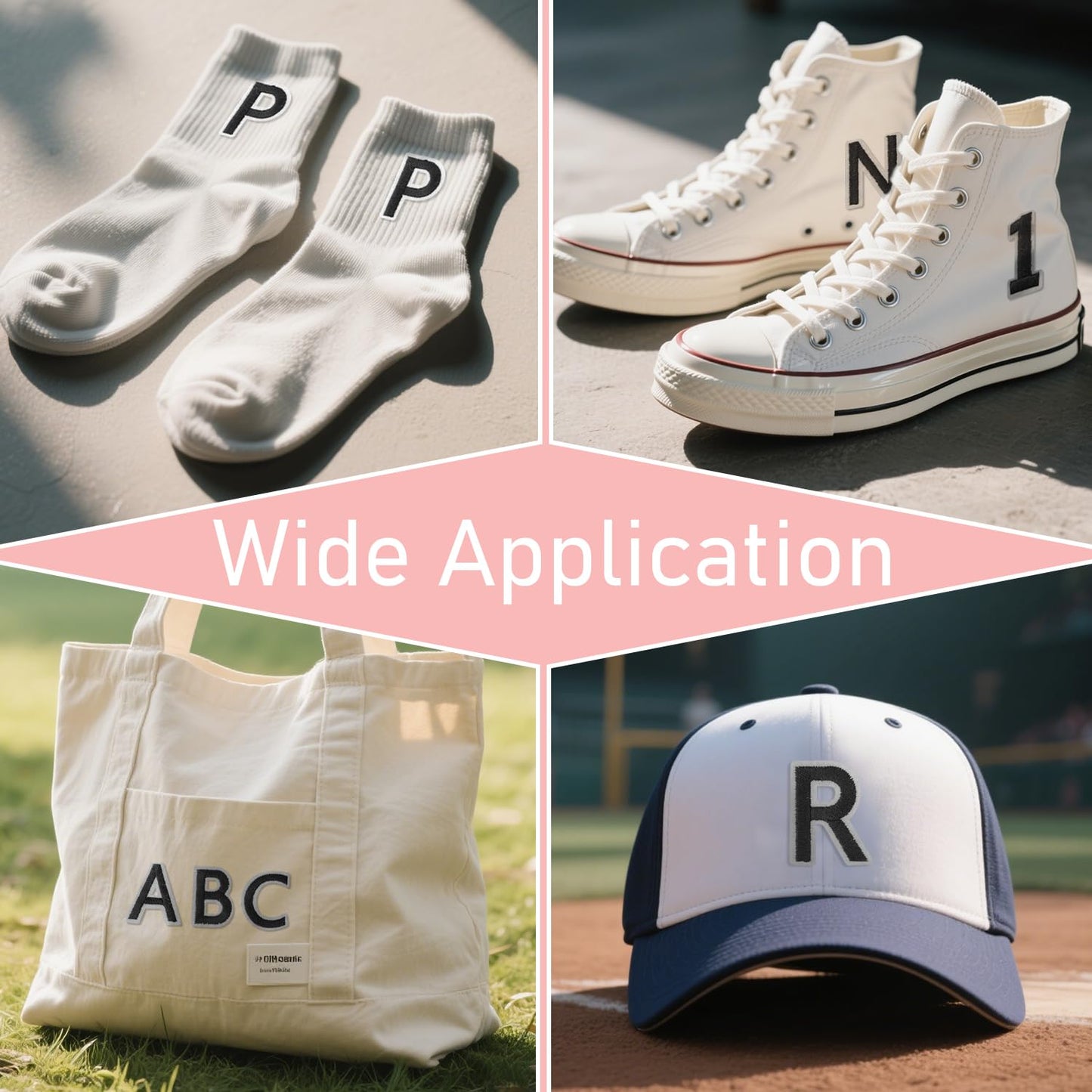 72Pcs Iron on Number and Letter Patches, Numbers 0-9, Letters A-Z Embroidered Applique Patches for Clothes, Skirts, Hats, Socks - Black BST220