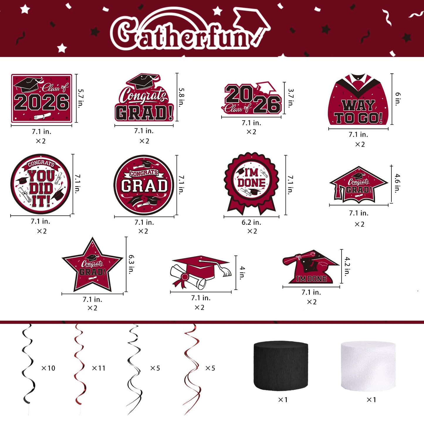 Black and Gold Themed 2026 Graduation Decorations Set - Congrats Grad Banner, Class of 2026 Backdrop, Balloons & Streamers Kit - Graduation Party Supplies for High School & College Celebrations BST326H