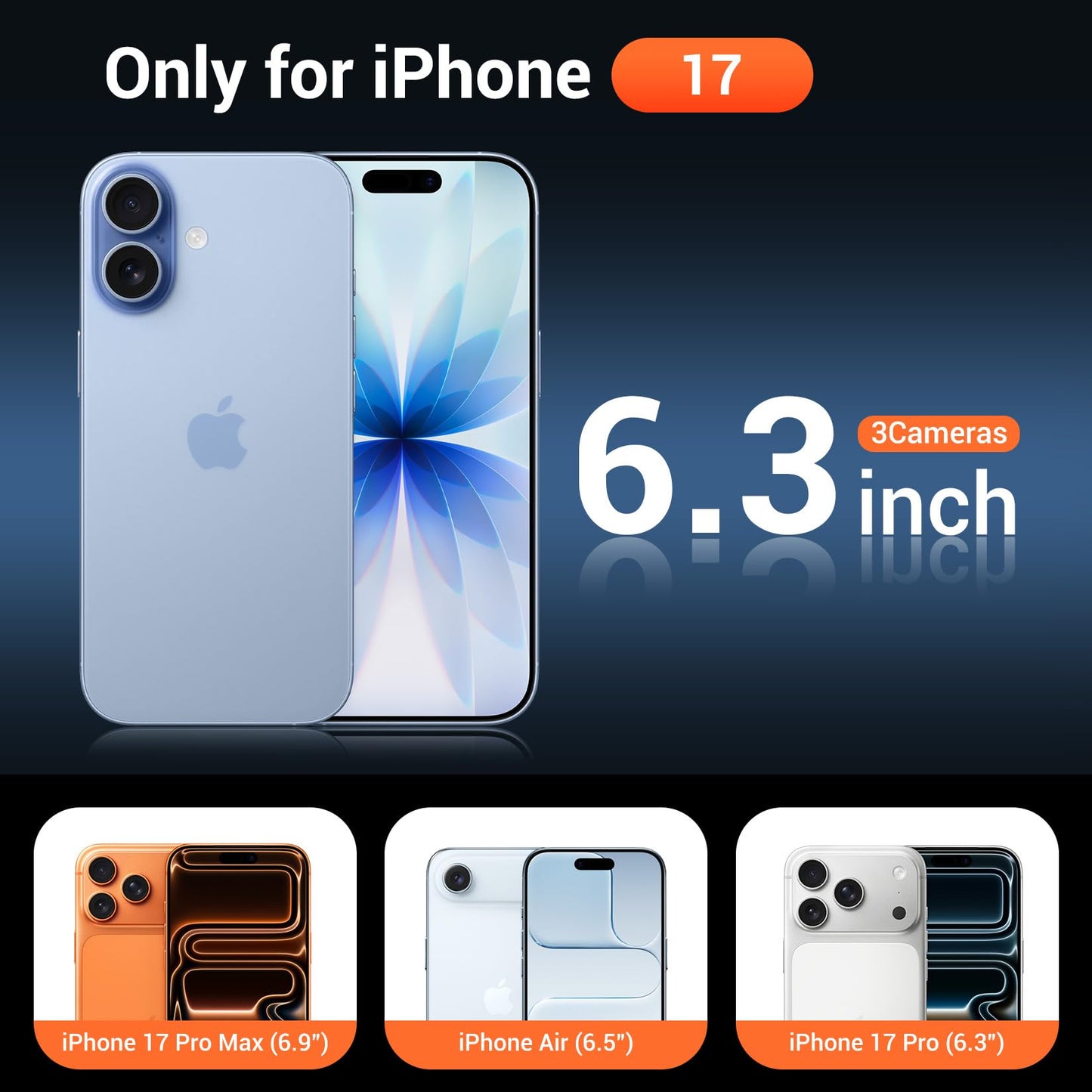 for iPhone 17 Pro Max Case Clear with Screen Protector, Compatible with Magsafe, Anti-Yellowing, Military-Grade Protection, Shockproof Slim Magnetic Phone Case Cover, Black WN420