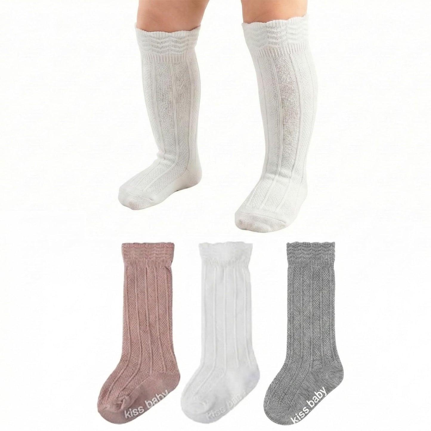 Toddler Girls Knee High Socks Soft Cotton Ruffle Long Tube Socks For Preemie Infant Newborn Toddler WN420