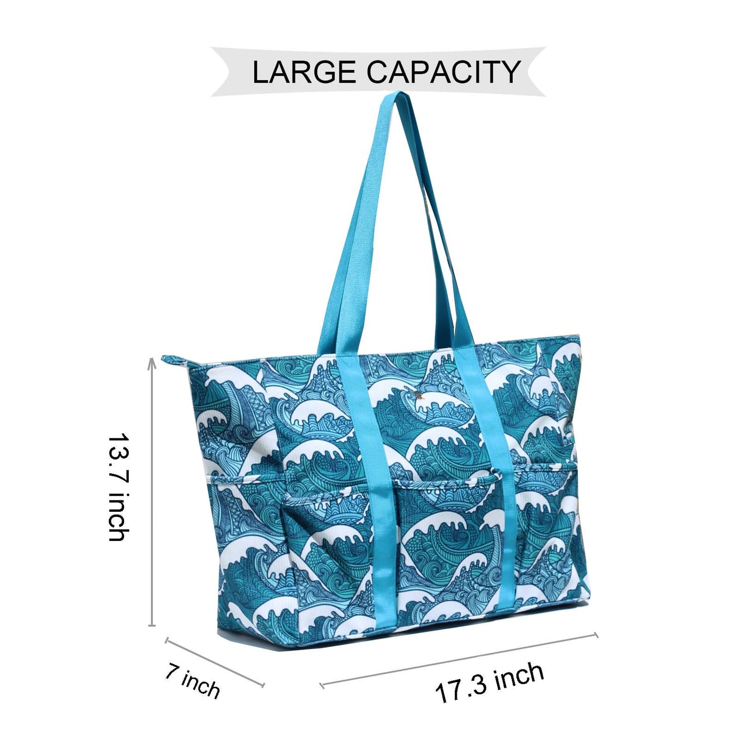 ESVAN Utility Tote Bag Weekender Duffle Bag with 13 Pockets - Perfect for Travel, Work, Gym, Beach, Teachers, and Nurses BST326H