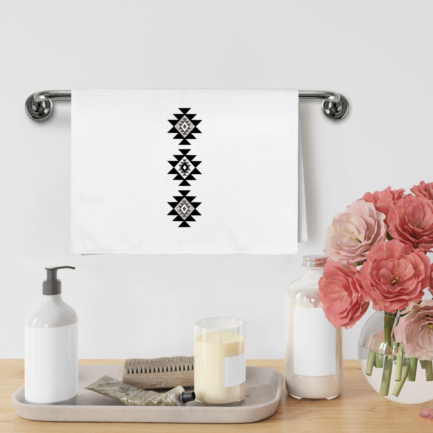 Western Boho Kitchen Towels, Southwestern Southwest Aztec Western Native American Bathroom Kitchen Decor, Western Cream Beige Neutral Decor Dish Hand Tea Towels for Bathroom Kitchen,16x24Inch BST326L