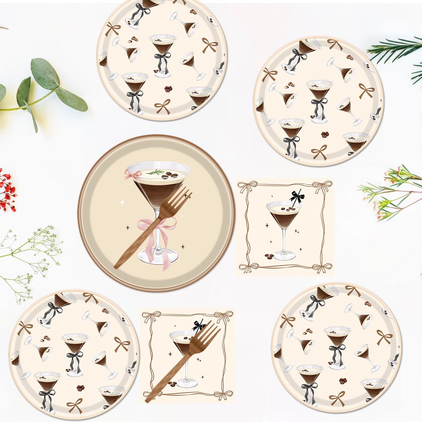 Gameza July Christmas Party Decorations Tableware, 96PCS There's Some Hohoho's in July Disposable Paper Plates and Napkins Decoration, Summer Xmas Beach Forks Decor Supplies Serves 24 BST220