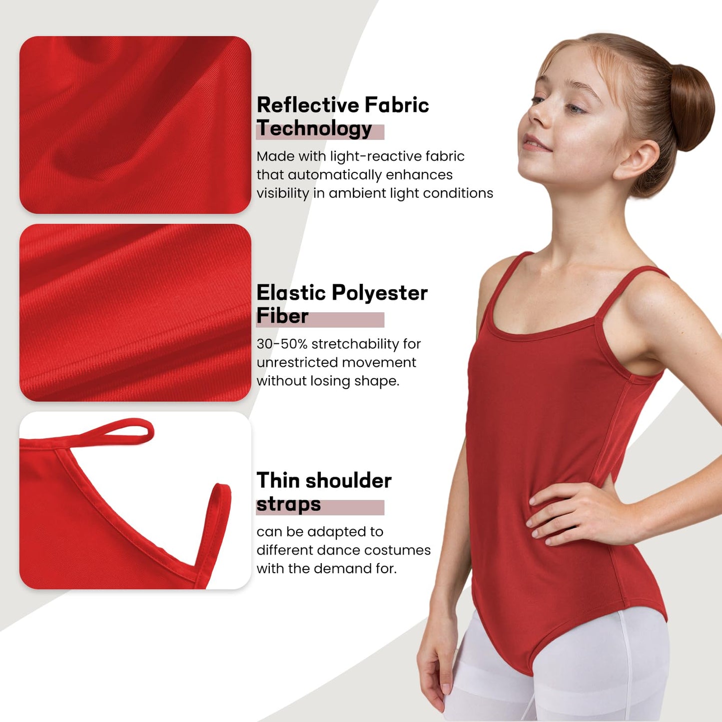 Wildarms Girls Camisole Ballet Leotard Dance Wear | Girls camisole leotard features an unlined single-layer polyester fabric designed for lightweight costume layering WN420
