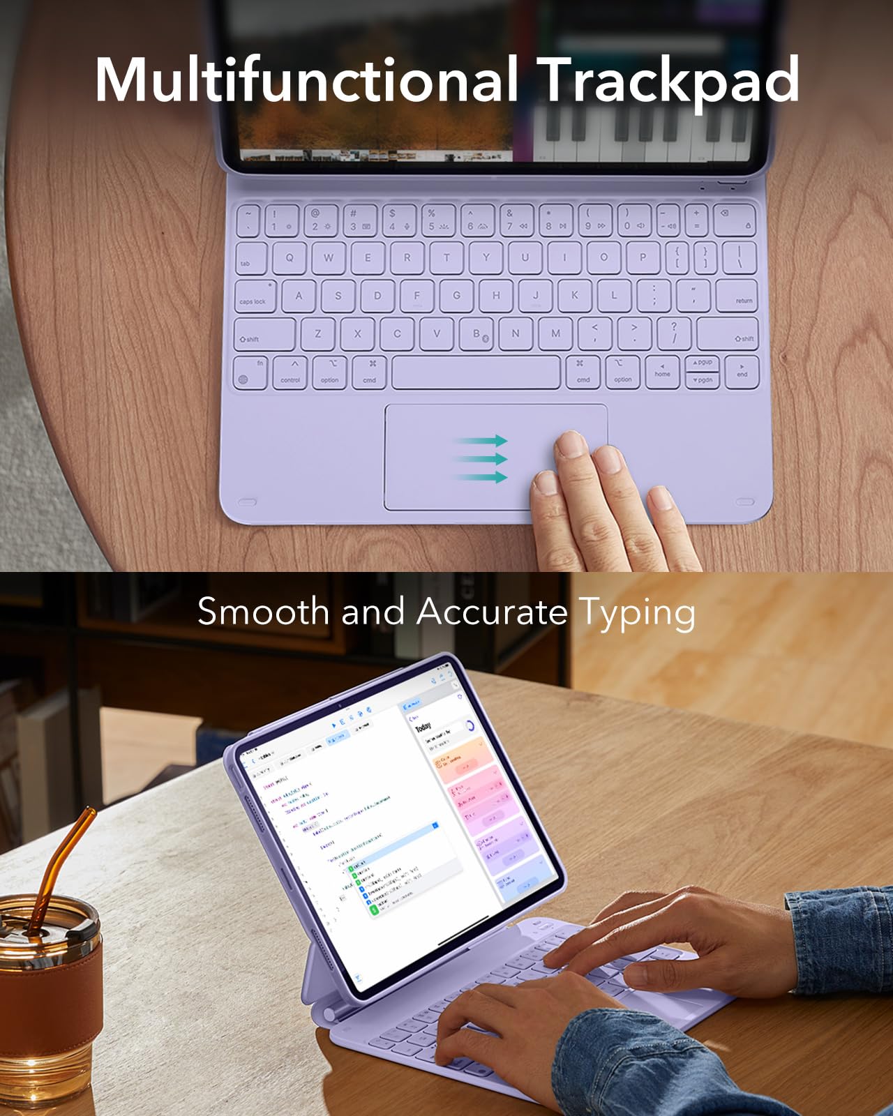 ESR for iPad Air 11 Inch Case with Keyboard M4/M3/M2 (2026/2025/2024) & iPad Pro 11/Air 5th/4th Gen Keyboard, Easy-Set Magnetic Stand, Portrait/Raised Modes, with Removable Protective Case, Black