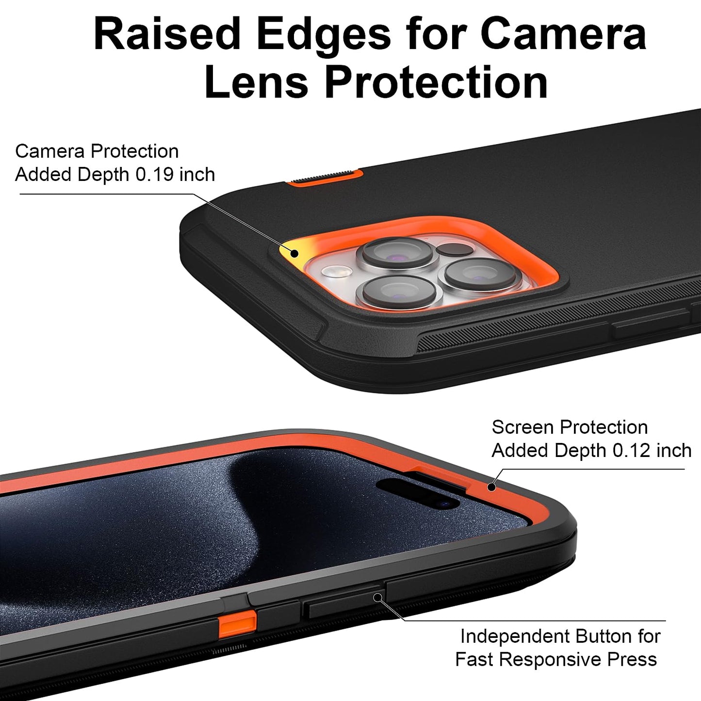 for iPhone 11 Case with Belt Clip Holster Kickstand & 2 Screen Protector, Full Protection Heavy Duty Phone Case, Shockproof Drop-Proof Durable Cover 6.1" [Black+Clip] WN420