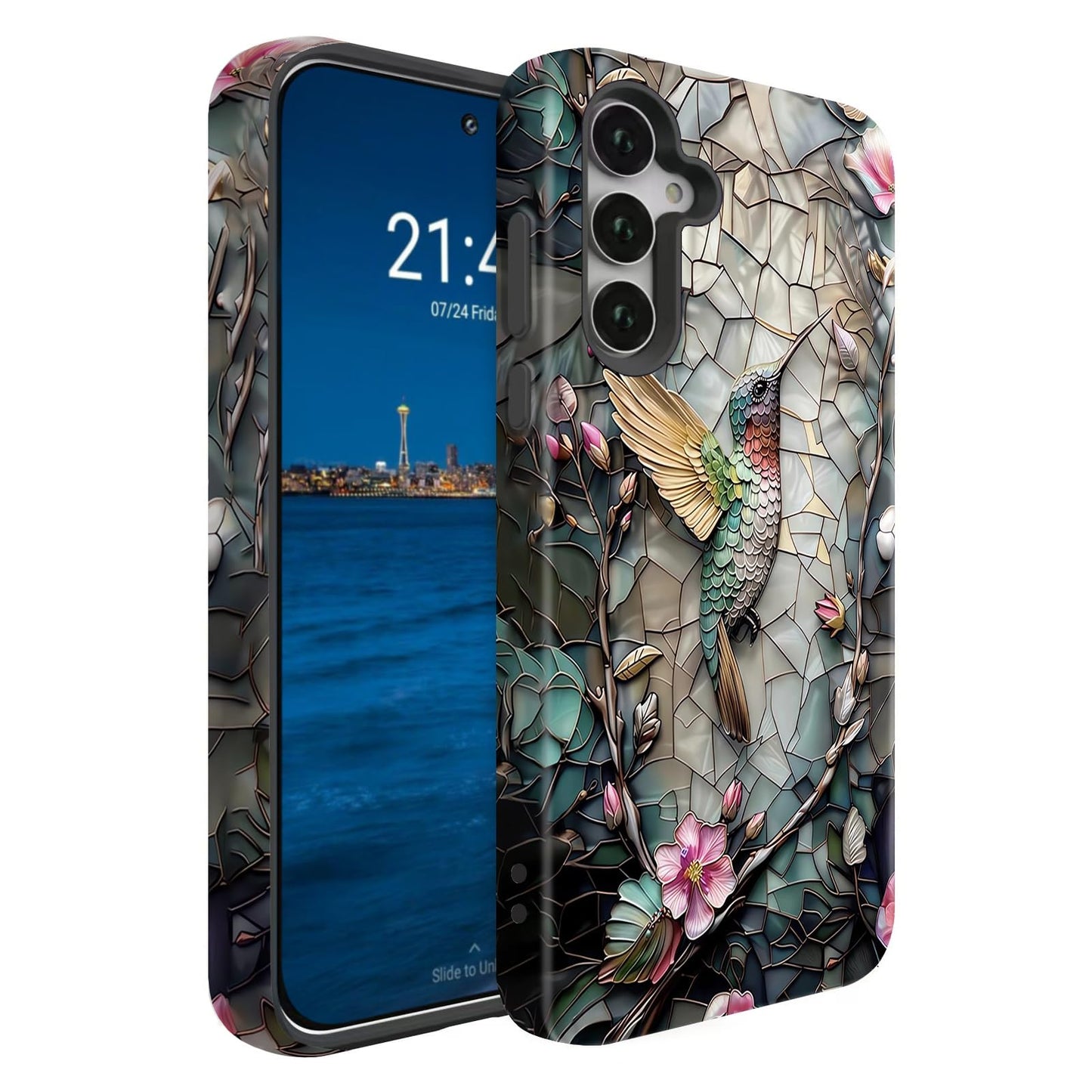 Compatible for Samsung Galaxy A15 5G Case, Dual Layer Heavy Duty 2 in 1 Shockproof Protective Phone Case,Burnt Wood American Flag WN420