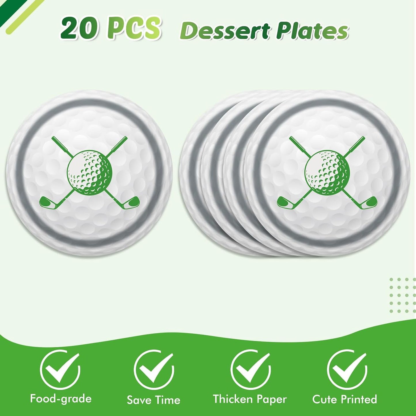 Golf Party Plates Napkins Tablecloth- 62PCS Golf Party Supplies Golf Party Tableware Set Golf Theme Paper Plates Napkins and Tablecover Disposable Golf Plates Golf Birthday Party Decorations Supplies BST220