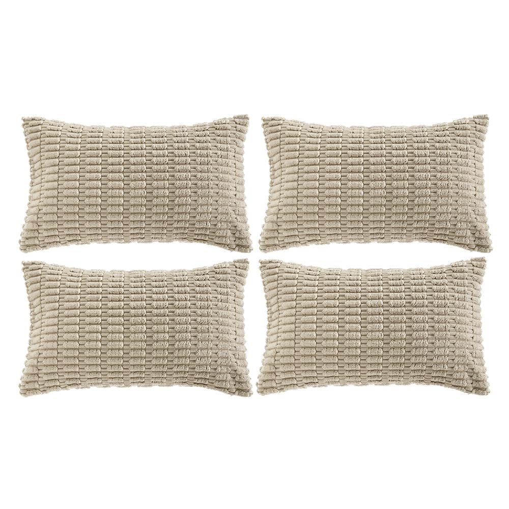 Fancy Homi 4 Packs Decorative Throw Pillow Covers for Living Room Couch Bed, Modern Farmhouse Boho Home Décor Accent Cushion Case, 26" x 26", Peach BST220