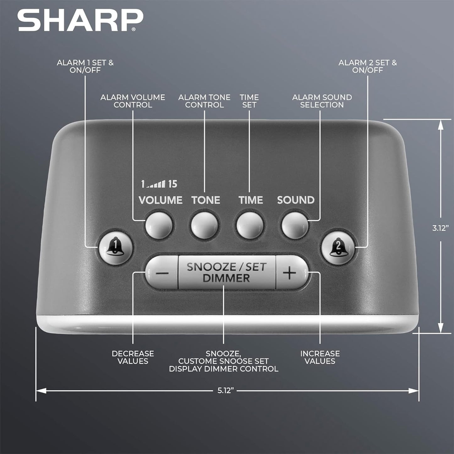 Sharp Big Bang Extremely Loud Alarm Clock 74