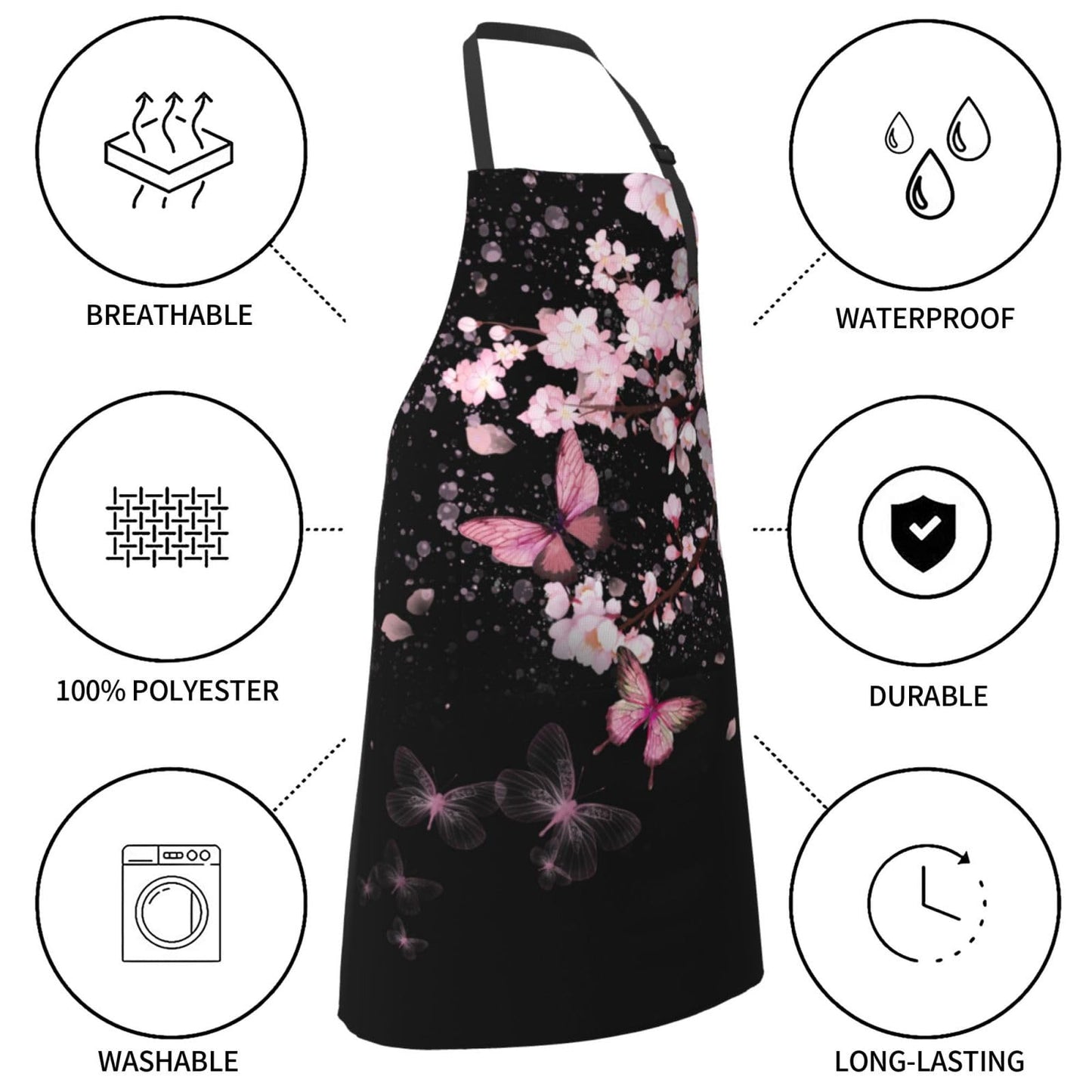 Art Apron with Pocket for Women Men | Kitchen Aprons Chef Apron for Cooking Baking BBQ Painting Gardening BST202