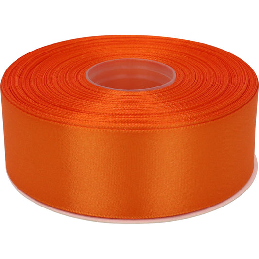 1-1/2 Inch Single Face Polyester Ribbon, 50 Yards Bulk Roll (Orange)–Wrinkle-Resistant Craft Ribbon for Gift Wrapping, Wedding Decor, DIY Projects BST220