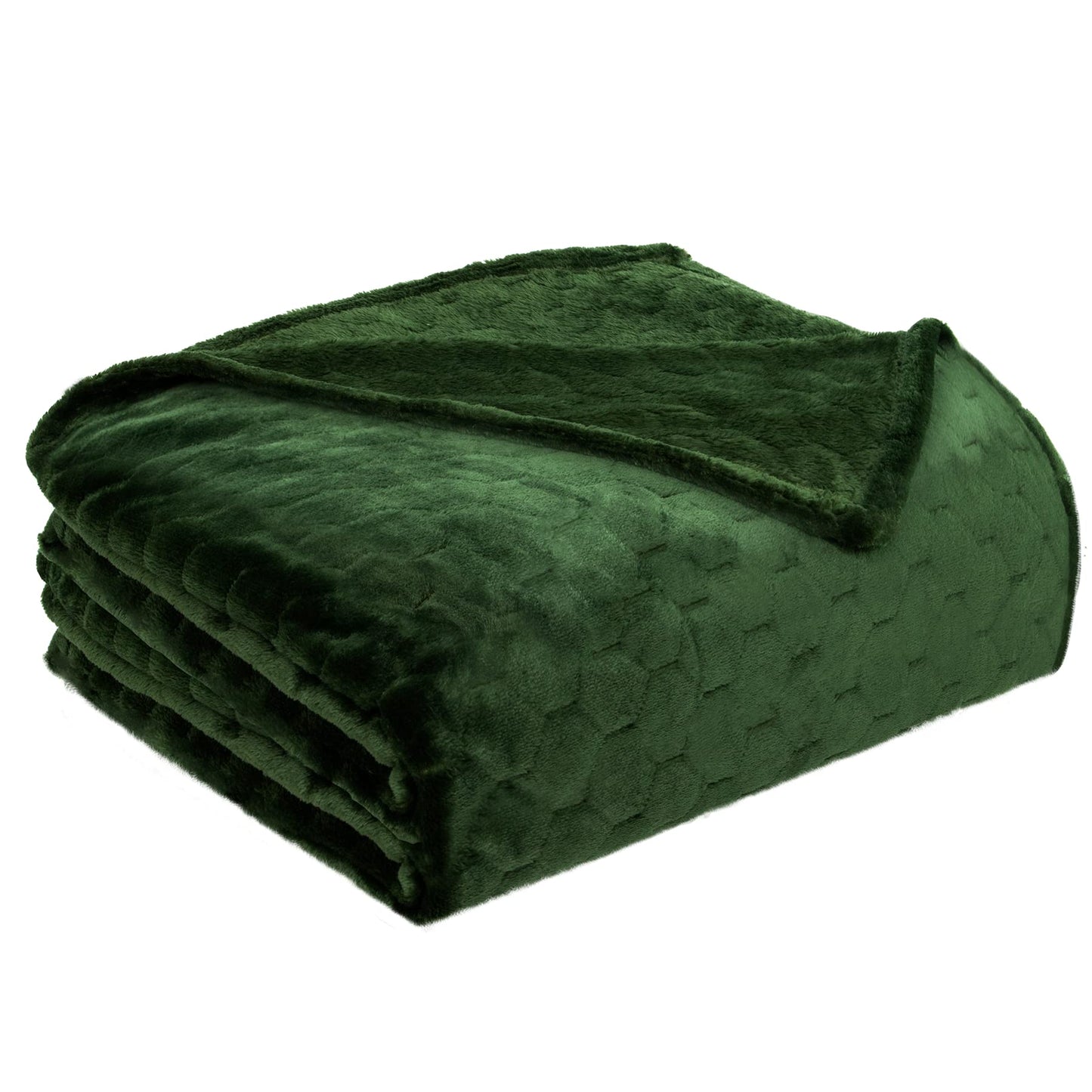 TOONOW Fleece Blanket Super Soft Cozy Throw Blanket 50" x 60", Lightweight Fuzzy Comfy Textured Flannel Blanket Warm Plush Throw Blankets for Couch, Sofa, Bed, Emerald WN420