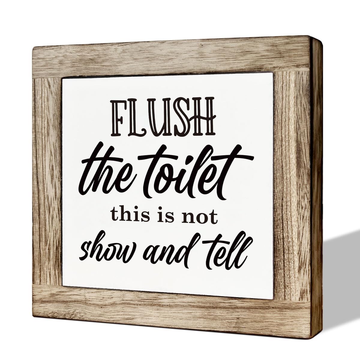 Bathroom Decor, Funny Bathroom Decor, Flush the Toilet This is Not Show and Tell, Wooden Box Signs for Home Decor, Bathroom Decor Tabletop, Kids Bathroom Rules Sign Decor, Bathroom Box Sign B6-71 BST202