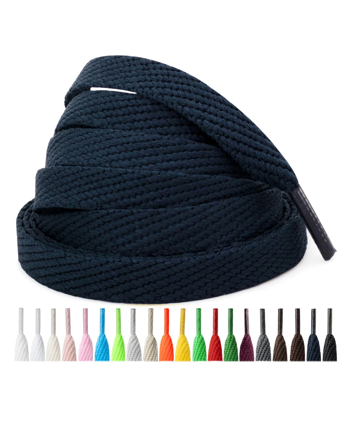 Handshop 2 Pairs Athletic Flat Shoe Laces for Sneakers in 20 Colors, 2/5" Wide Replacement Shoelaces in 30"-63" WN420