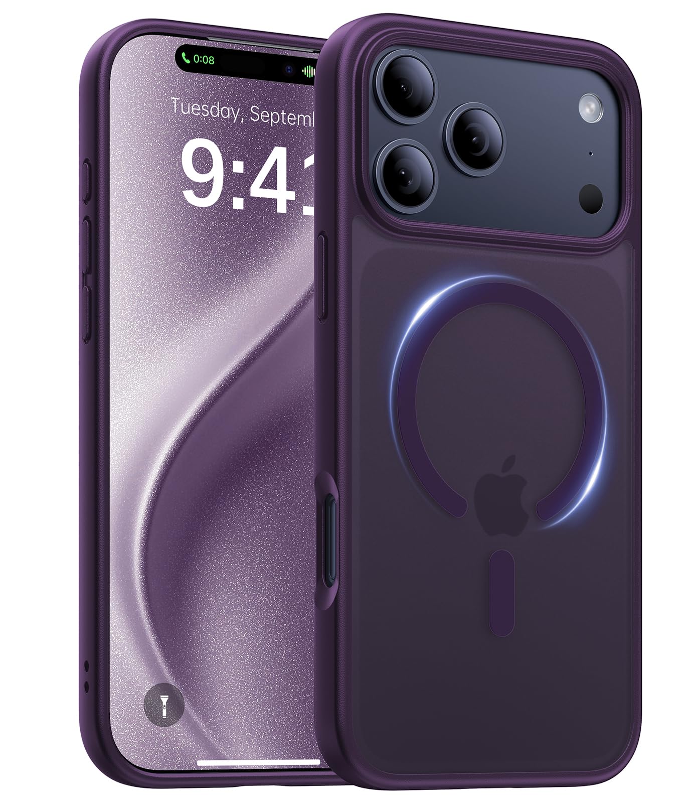 Magnetic for iPhone 17 Pro Max Case,[Anti-Slip][Compatible with MagSafe][Military Grade Drop Protection] Shockproof Protective Translucent Phone Case for iPhone 17 Pro Max Case,Wine Red WN420