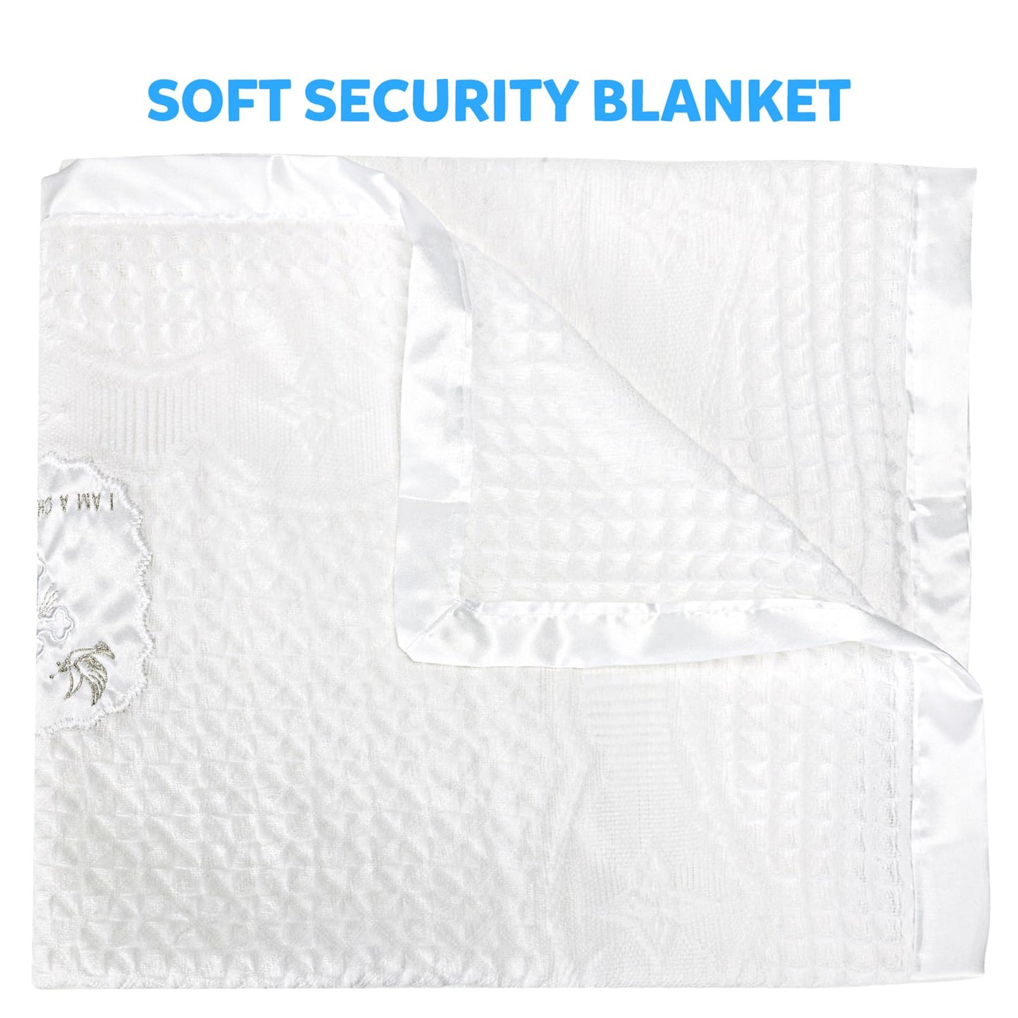 Baby Blanket White Baptism Gifts for Girl Boys First Communion Christening Christian Gifts for Kids White Soft Crochet Knitted Towel BST326H