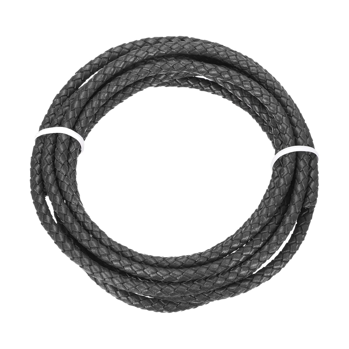 MECCANIXITY 1.1 Yards Bolo Tie Cord 6mm Diameter Round Braided Leather Strip 1 Meter Long for Bracelet Necklace Beading, Yellow WN420