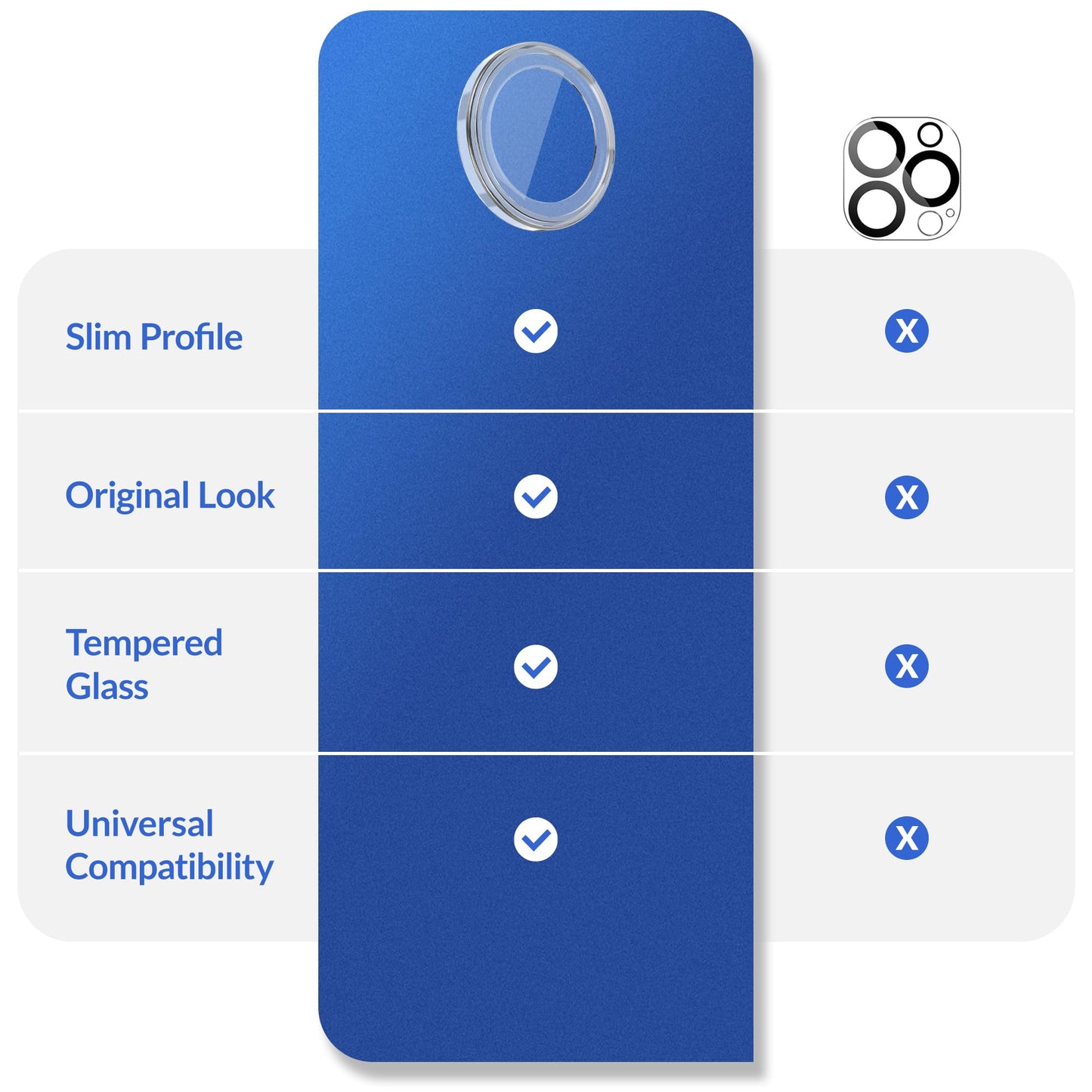 LONLI - for iPhone 16 Pro | 16 Pro Max - Triple Individual Camera Lens Protector - Rainbow Holographic Glitter WN420
