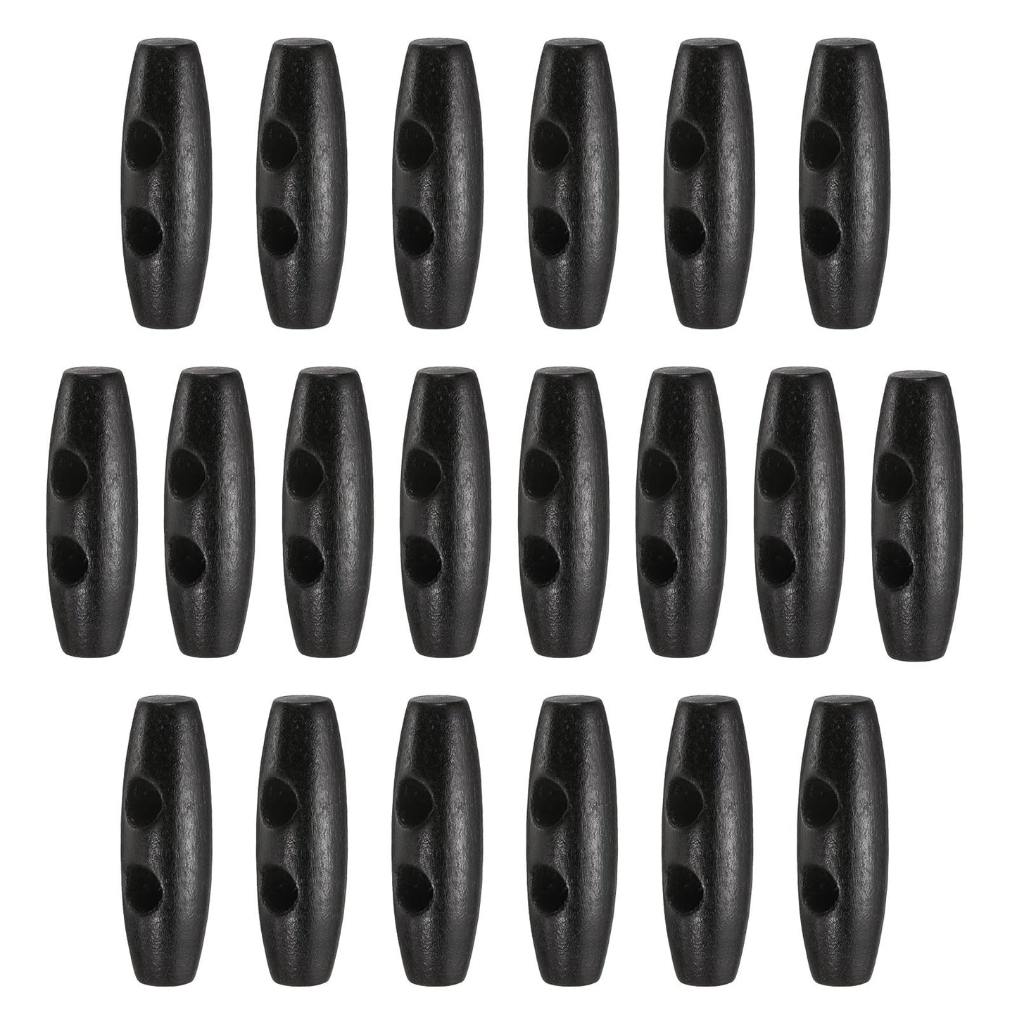 HARFINGTON 60mm / 2.4" Wooden Toggle Buttons 20pcs 2-Hole, Maroon | Wood Olive Sewing Buttons Horn Oval Buttons Sewing Accessories for Coat Sweaters Clothing DIY Craft BST326L