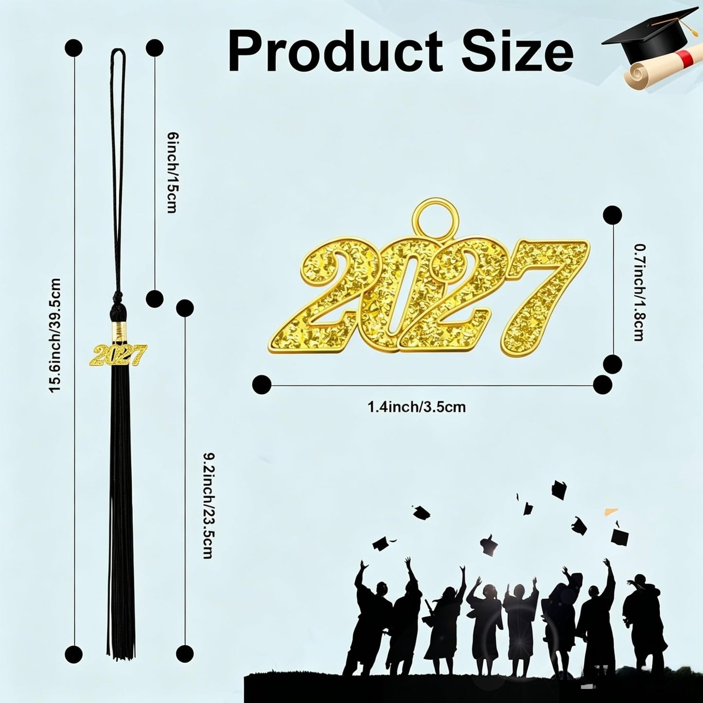 2026 Tassel Graduation, Black and Gold Graduation Tassel, 2026 Graduations Cap Tassels, Gradutate Cap Tassels with 2026 Year Gold Charms for Grad Cap Hat Ceremonies Memorial Graduations Decorations BST220
