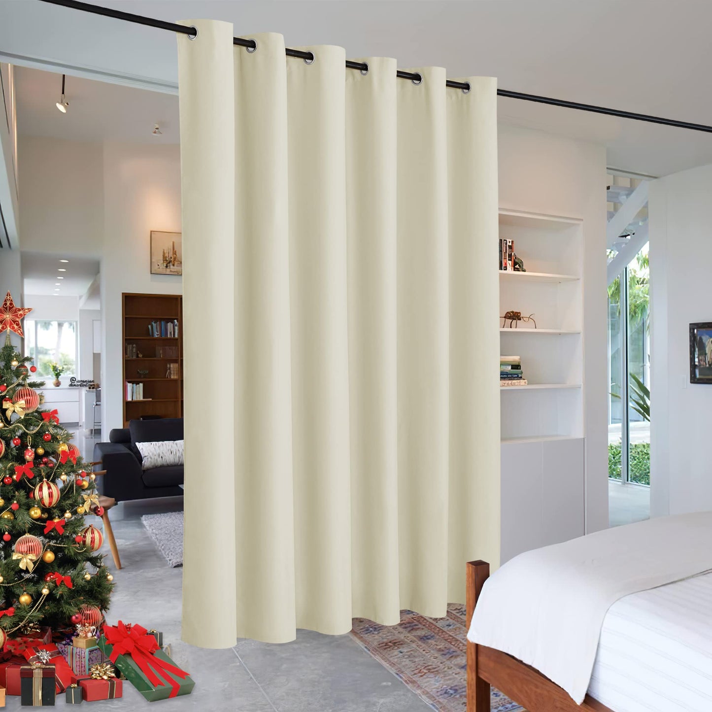 RYB HOME Room Divider Curtains Thermal Insulated Noise Reduce Privacy Window Curtains for Kids Bedroom Nursery Laundry Room Partitions, Wide 150 inches x Long 96 inches, Teal, 1 Panel BST220