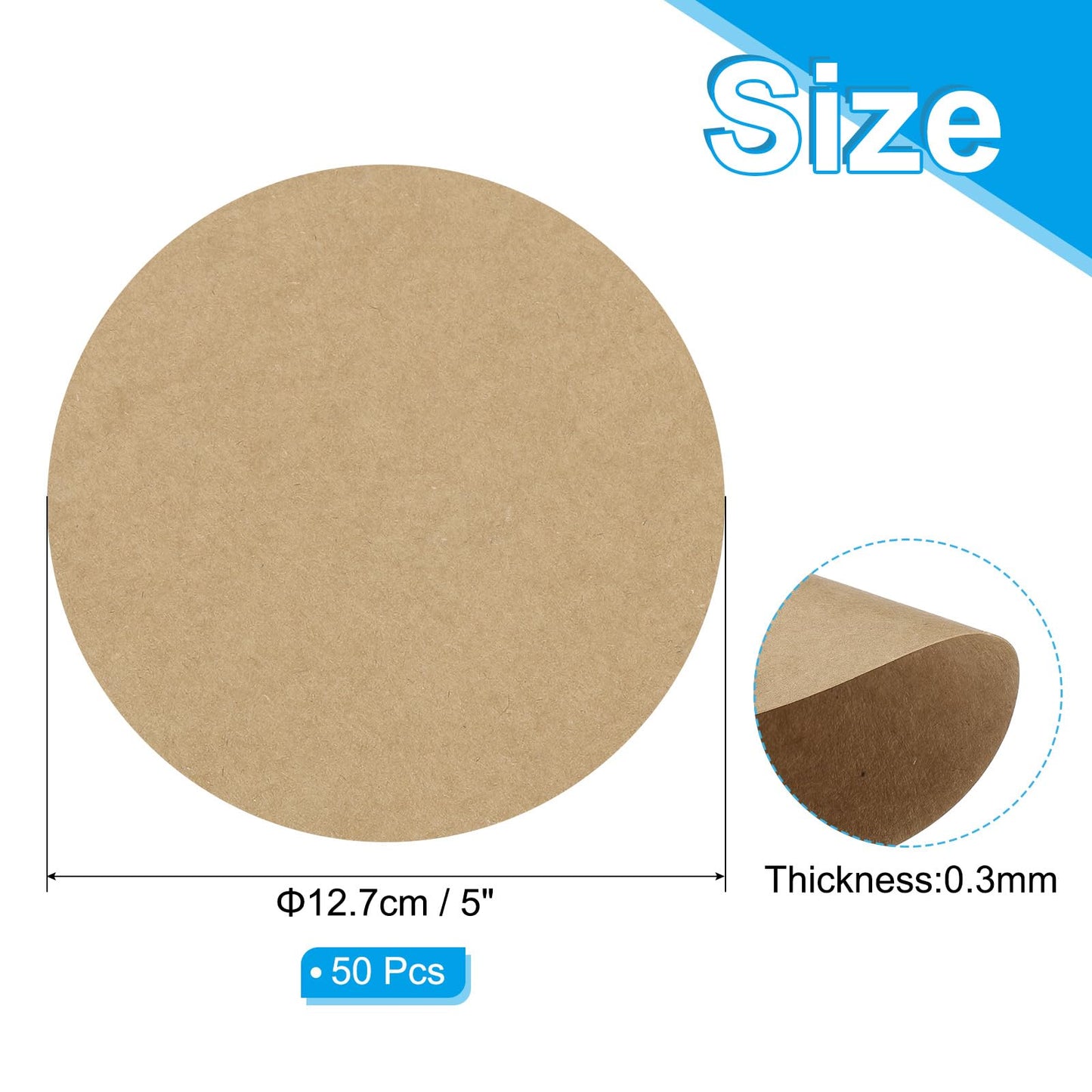 PATIKIL 4inch Circle Card Stock, 50Pcs Round Shape Cutouts Paper Thick Cardstock Coaster for DIY Craft Projects Classroom Bulletin Board Decor, Sky Blue BST326L