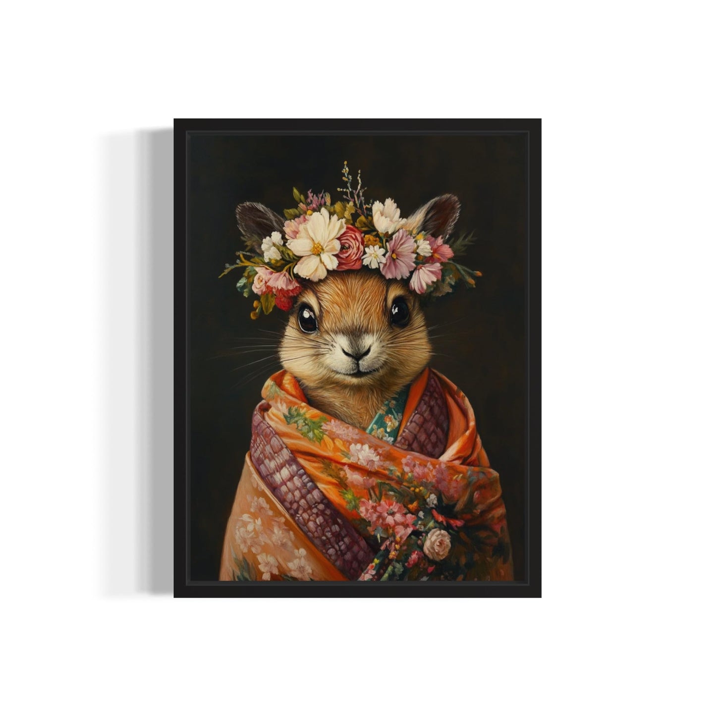 Moose Flower Head Unframed Wall Art Print Poster, Kimono Bathroom Dressing Room Decor Posters Prints for Restroom Home Picture Painting Artwork Gallery 7 (Moose, 16 x 20 inches, Unframed) BST220