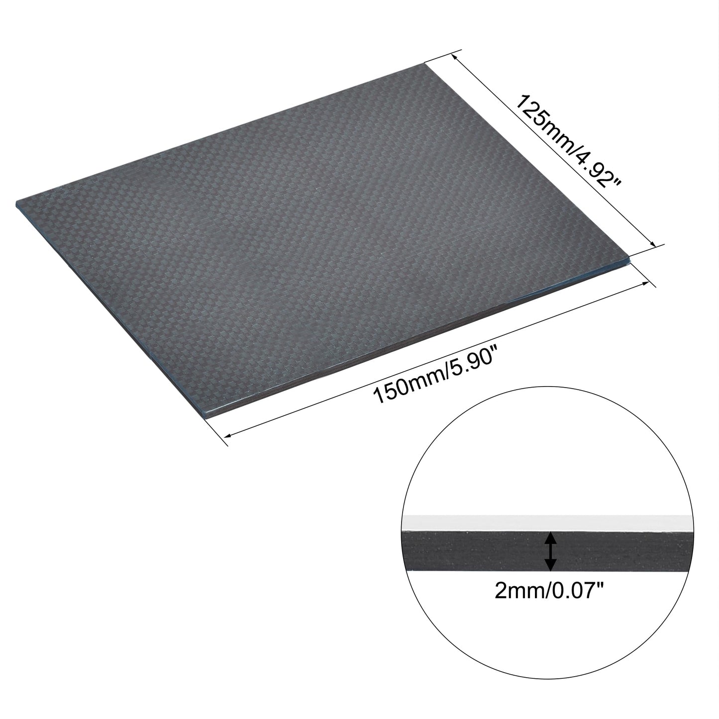 uxcell Carbon Fiber Plate Panel Sheets 250mm x 200mm x 0.5mm Laminate Plate Carbon Fiber Board (Plain Glossy) WN420