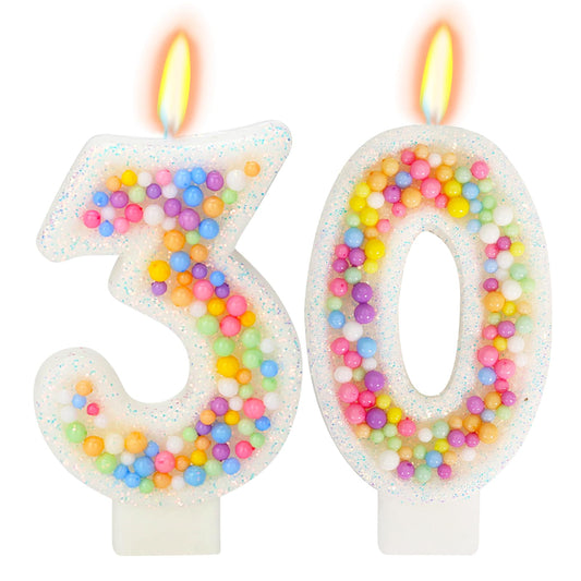 Birthday Candles - Number 4 Candle, Colorful Macaron Candles for Boys/Girls, Blue Cake Decorations, Blue Birthday Decorations BST220