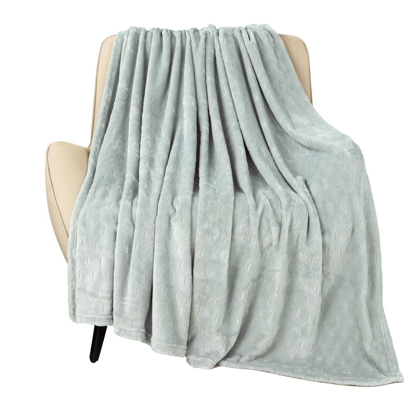 TOONOW Fleece Blanket Super Soft Cozy Throw Blanket 50" x 60", Lightweight Fuzzy Comfy Textured Flannel Blanket Warm Plush Throw Blankets for Couch, Sofa, Bed, Emerald WN420
