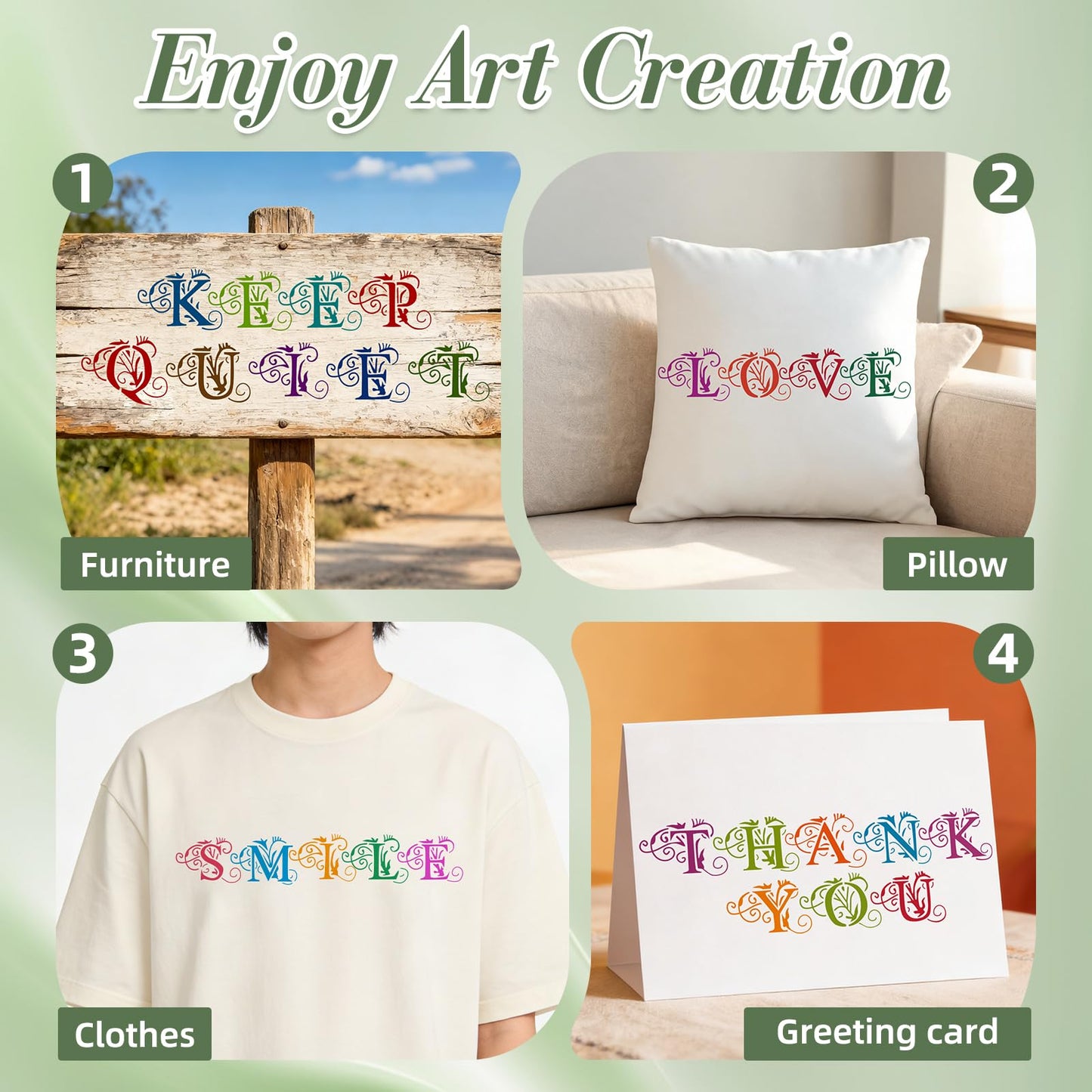 Letter Stencils for Crafts Reusable 42Pcs Number Stencils(5 Inch Font) | DIY Art Painting Stencil Furniture Decor Kit for Wood Embroidery Wall Silk Screen Journaling BST202
