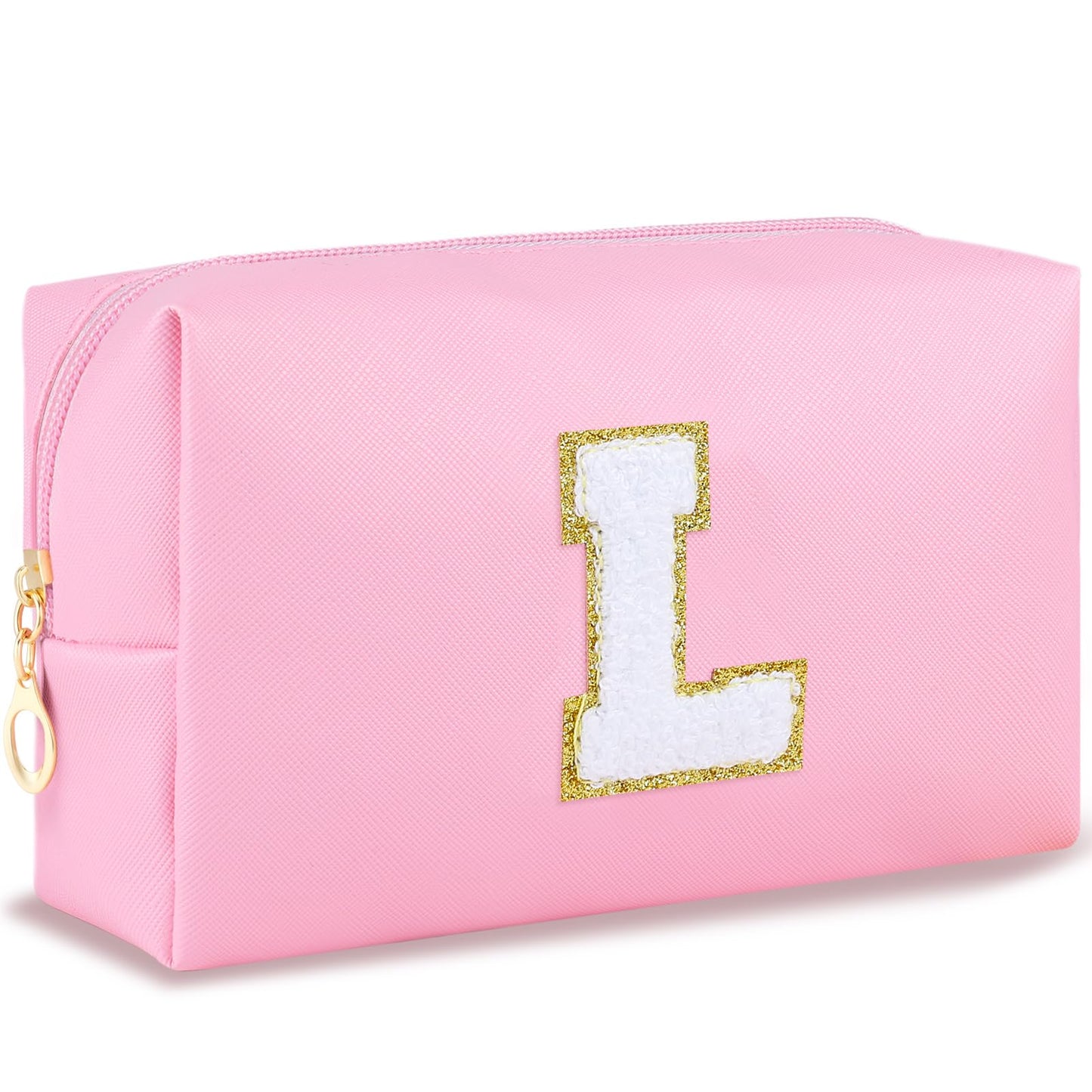 URSKYTOUS Gifts for Girls Initial Makeup Bag Personalized Cosmetic Bag with Zipper Cute Travel Toiletry Bag Waterproof PU Preppy Makeup Pouch Birthday Gift for Teen Girls Women(Blue P) BST326L