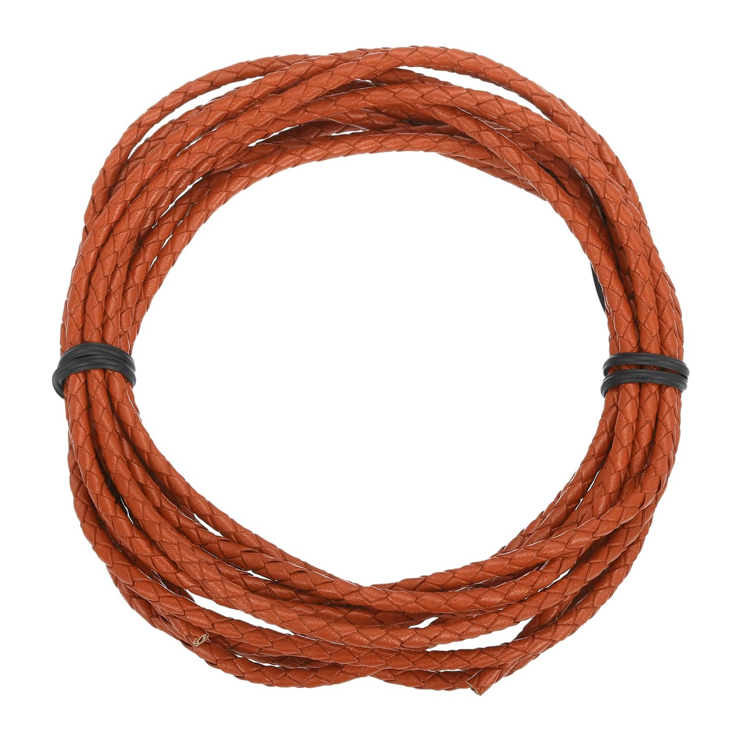 MECCANIXITY 1.1 Yards Bolo Tie Cord 6mm Diameter Round Braided Leather Strip 1 Meter Long for Bracelet Necklace Beading, Yellow WN420
