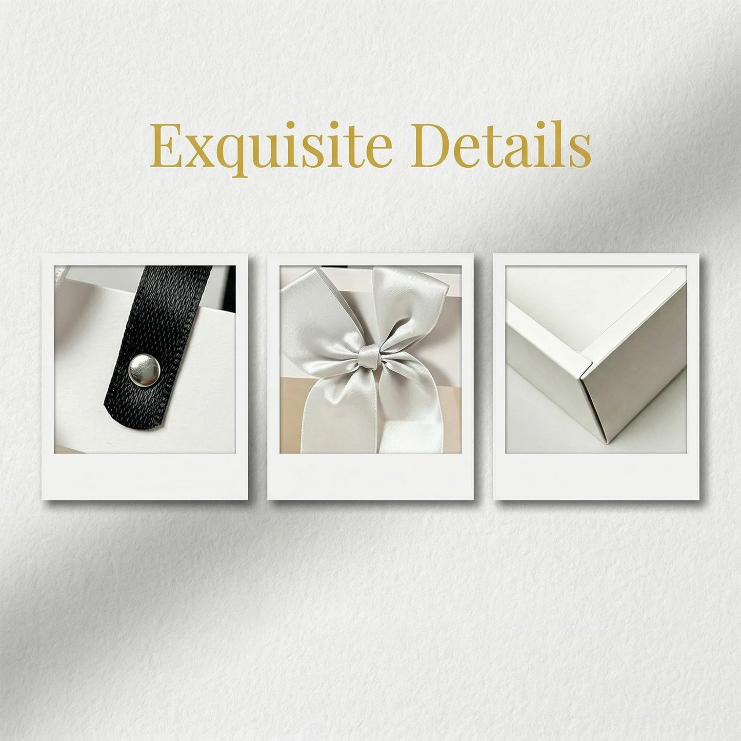 Premium Reusable Gift Bag with Matching Box, Durable Birthday Present Bag, Premium Paper Set for Wedding, Valentine's Party, Friends Celebration (Beige 1pack) BST202