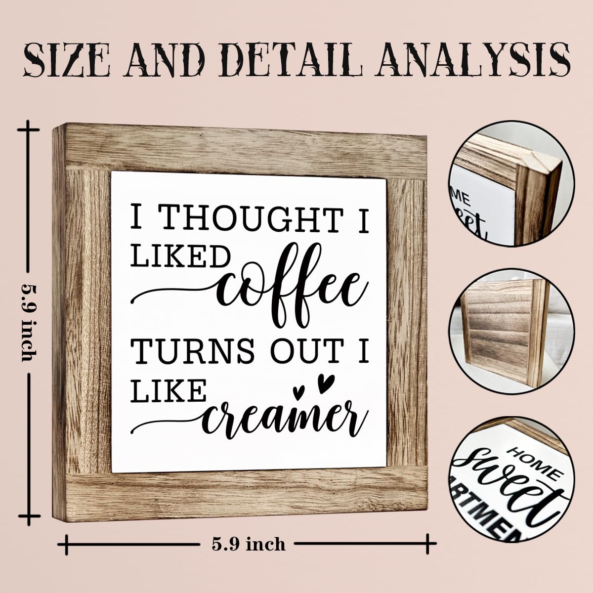 Funny Wooden Coffee Bar Decor Sign, Bar Decorations, in the Morning When Rise Give Me Jesus (and Coffee), Cafe Table Top Shelf Accessories, Cafe Signs Decor 5.9x5.9 Inches BST202