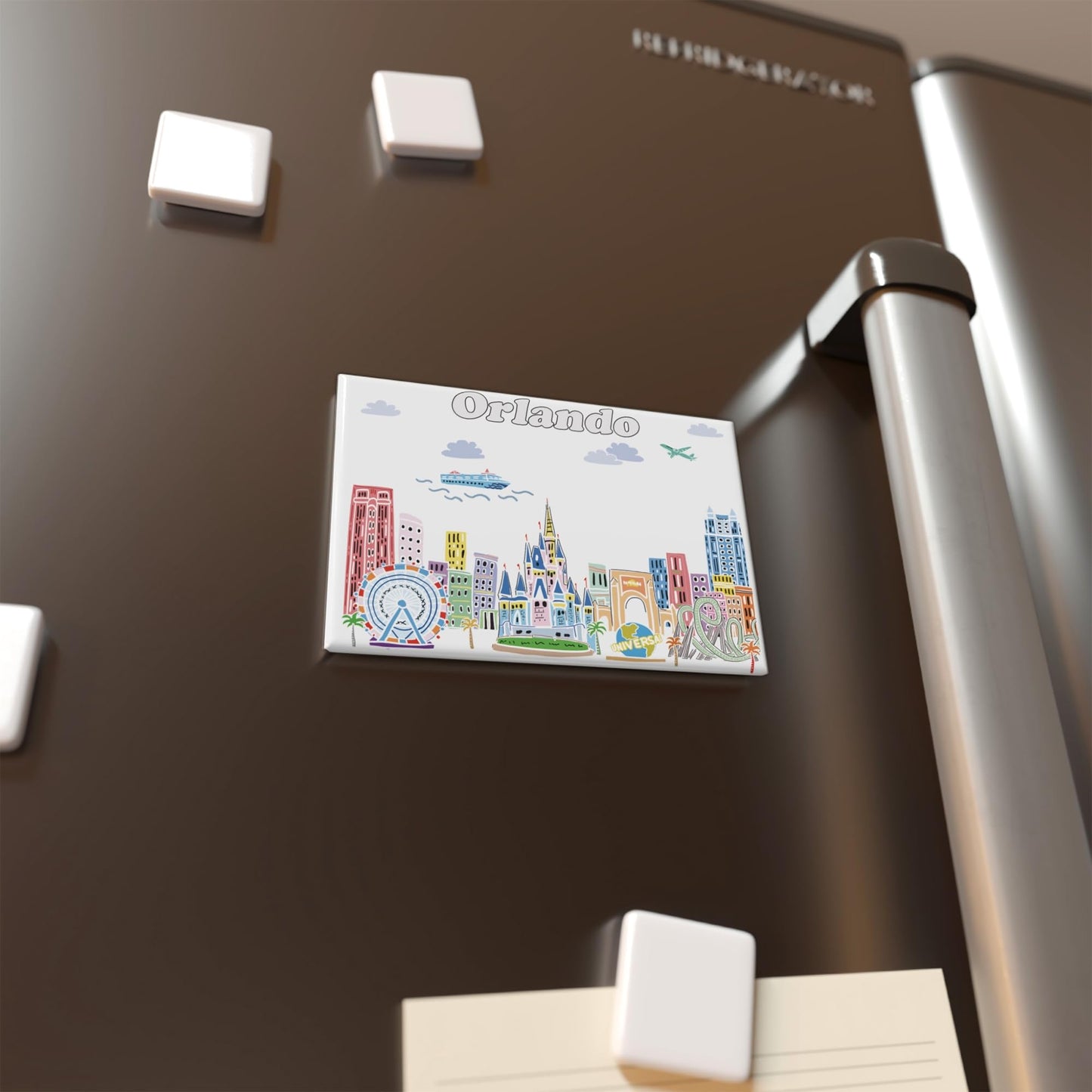 City Themed Artwork Magnet Collection by Beary Blu - Designed in The USA, Collectible Souvenirs Gifts 2.5" x 3.5" (Dallas) BST220