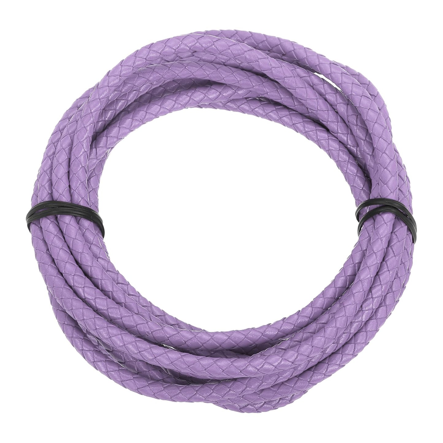 MECCANIXITY 1.1 Yards Bolo Tie Cord 6mm Diameter Round Braided Leather Strip 1 Meter Long for Bracelet Necklace Beading, Yellow WN420