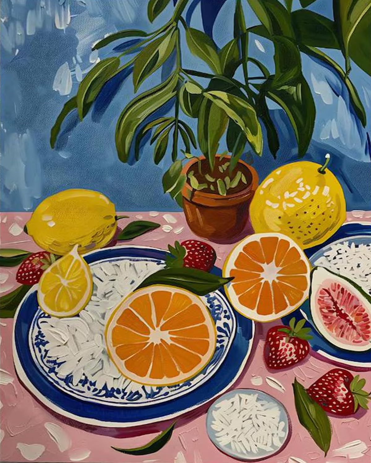 5DDIYART Paint by Numbers for Adults Beginner,Citrus Lemon Fruit Paint by Number Kits on Canvas Without Framed,Paint by Easy Acrylic Painting Home Wall Decor 16x20inch BST220